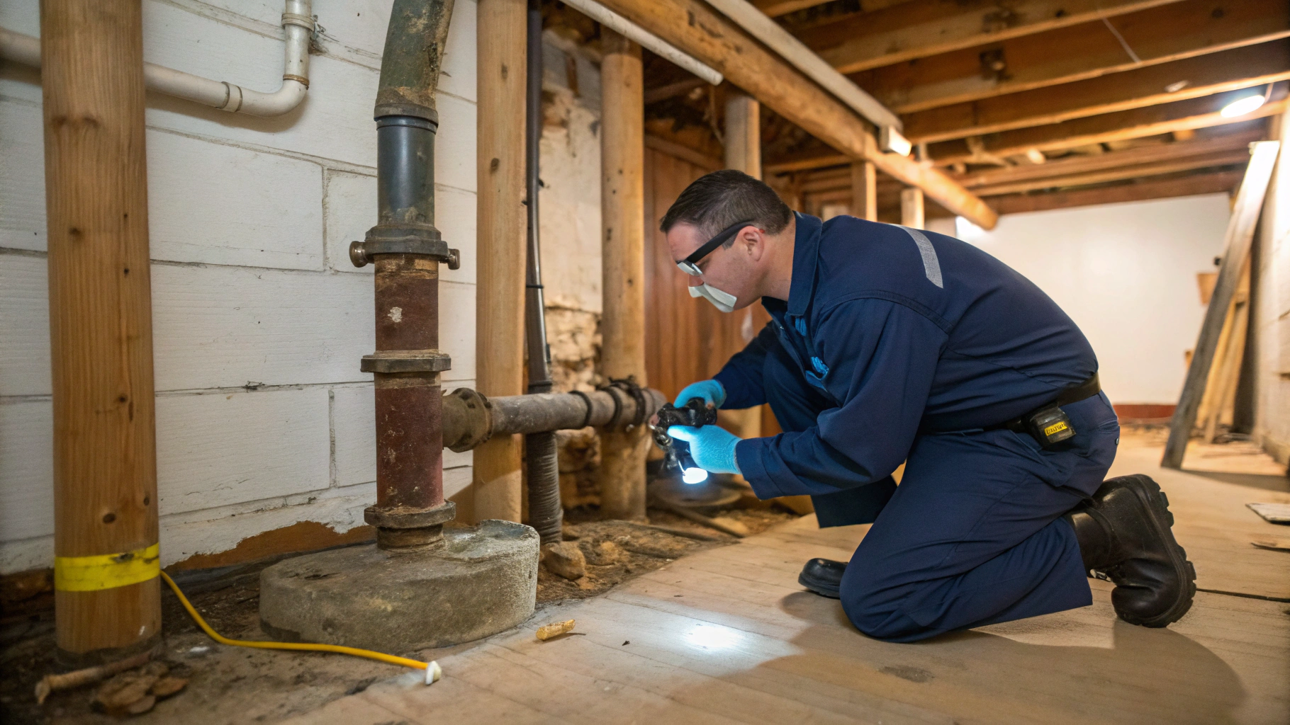 Riverdale licensed plumbing technician operating high-resolution digital camera inspection equipment to diagnose underground pipe and drain line issues